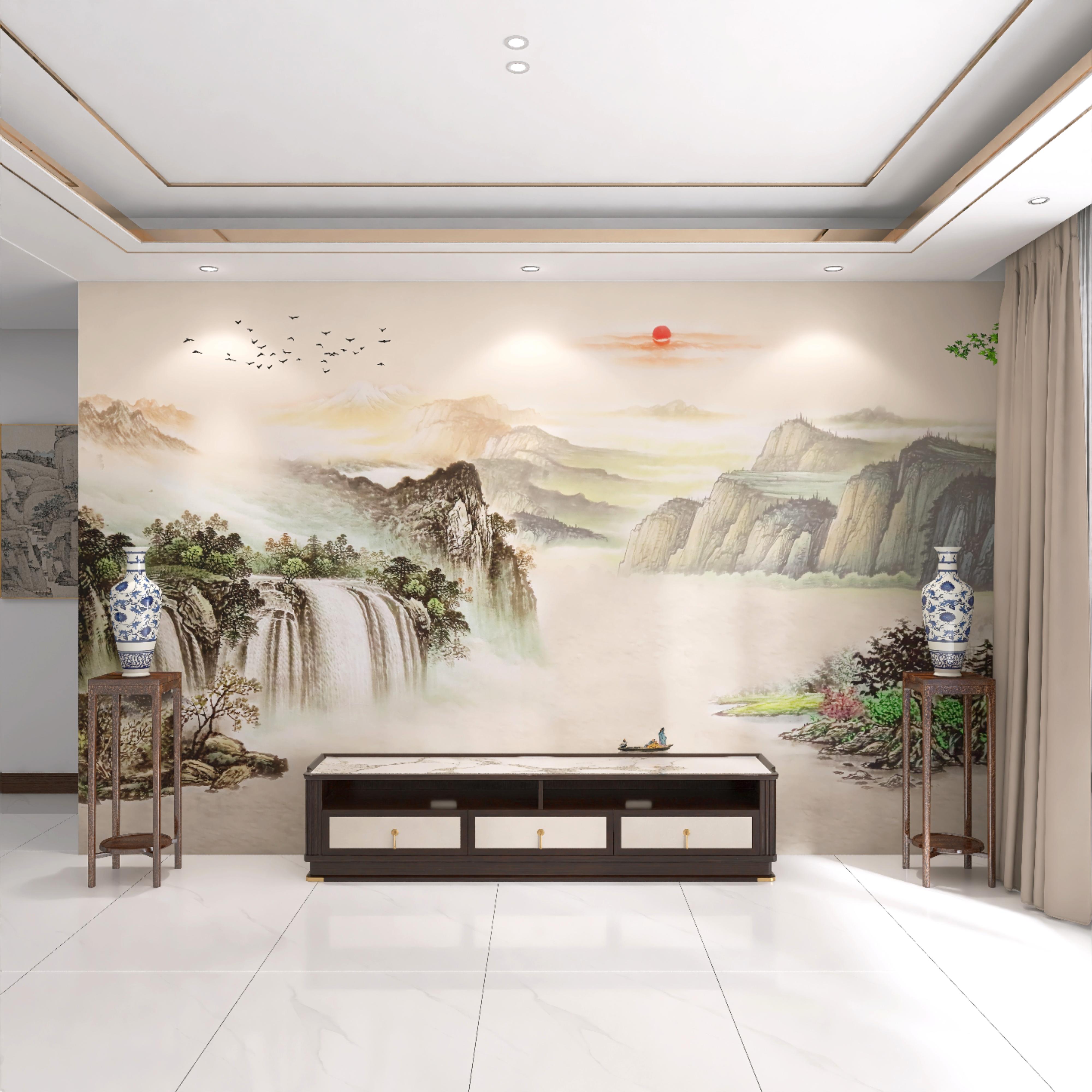 2025新中式山水壁纸全国可上门贴