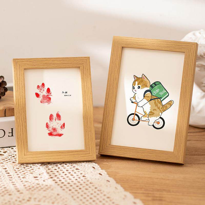 狗狗爪印五6寸相框宠物脚印手印泥手印手脚足印纪念相框厂家,家居饰品,DIY亲子装饰画,淘宝优惠券,粉丝福利购,淘宝优惠卷