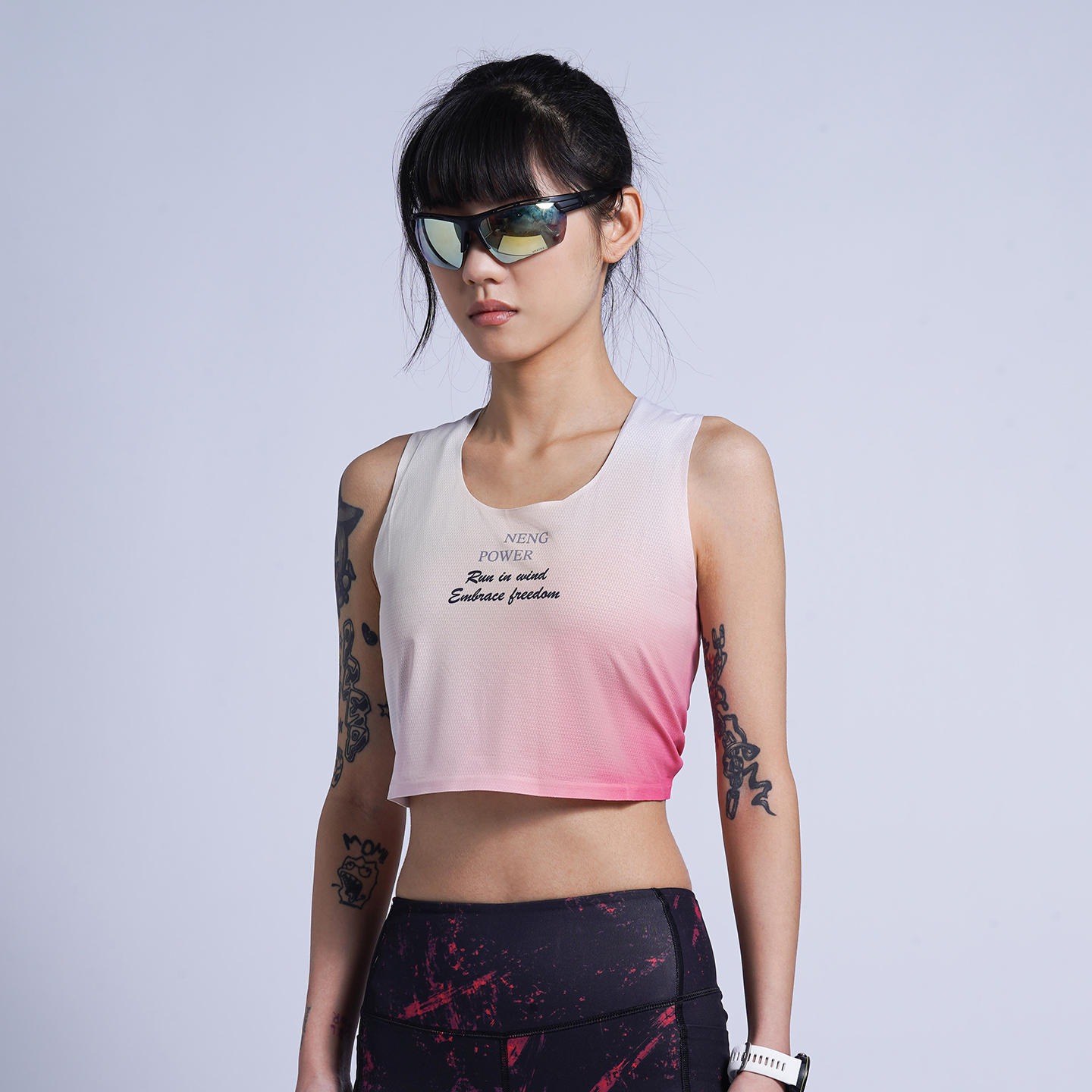 NP女高腰跑步运动速干背心