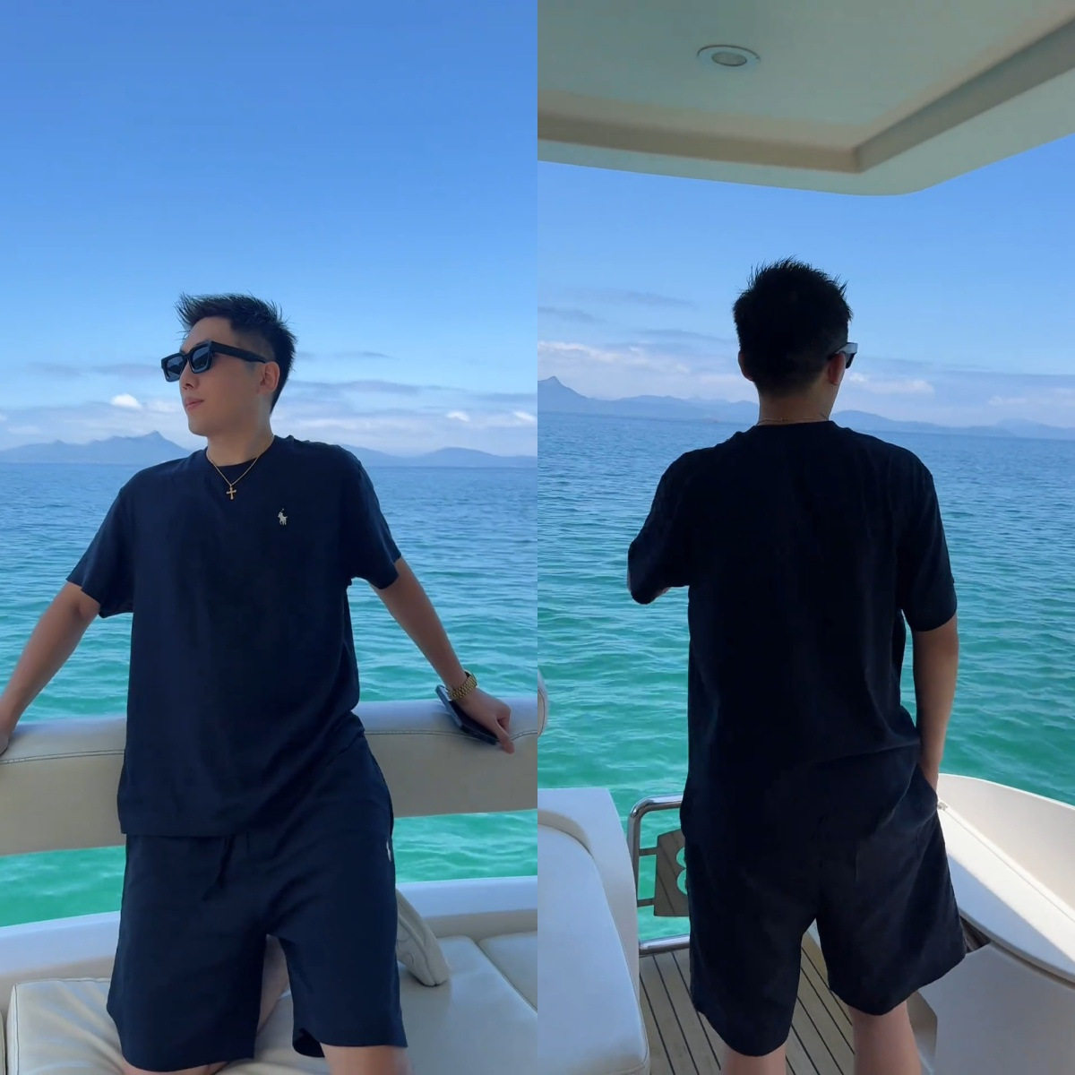 【高品质男装】春夏季男士短袖T恤圆领欧货套装网红潮尚流行时尚