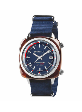 BRISTON 法国进口Clubmaster Diver 海军蓝玳瑁200米潜水系列手表