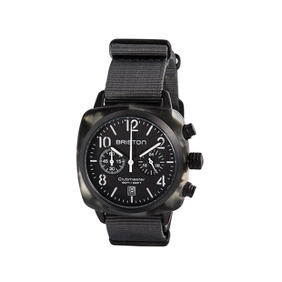 BRISTON 法国进口 Clubmaster Classic 灰色玳瑁黑盘经典系列手表