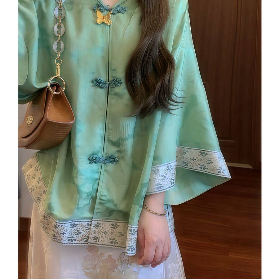 新中式国风禅意女装春秋高级感气质盘扣外套半身裙子时尚两件套装