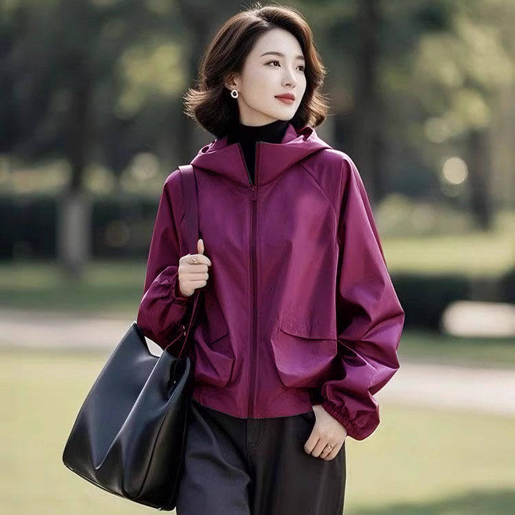 紫色冲锋衣外套女2025新款女装洋气小个子上衣秋季休闲设计感夹克,户外/登山/野营/旅行用品,冲锋衣,淘宝优惠券,粉丝福利购,淘宝优惠卷