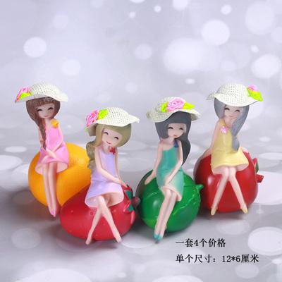 水果女孩蛋糕装饰烘焙生日摆件可爱少女公仔六一儿童节幼儿园礼物