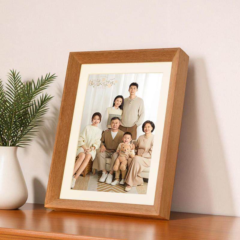 定制空框实木相框摆台洗照片做成全家福相簿8寸10寸加打印diy儿童