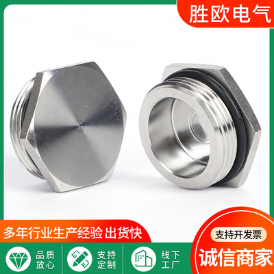 304不锈钢堵头电工丝堵不锈钢旋入式塞头外六角实心闷盖防爆堵头