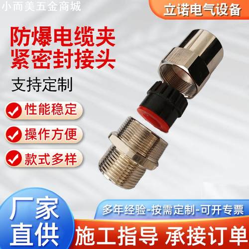 接管式防爆格兰头电缆密封夹紧接头内外丝螺纹304不锈钢格兰头4分