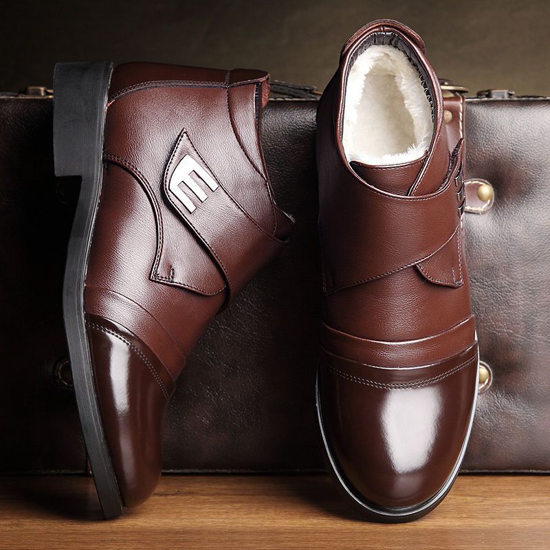 2025新款马丁靴2025冬季高帮靴子男士皮鞋真皮雪地靴加绒潮皮靴保