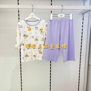 久岁伴商场同款2026年春夏新款女童七分袖七分裤套头套装6226766B