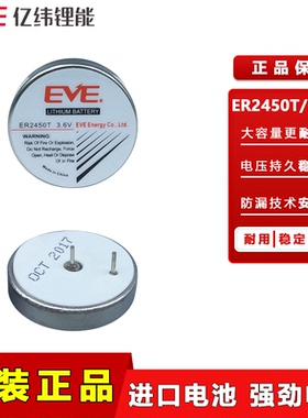 EVE亿纬ER2450T耐高温扣式3.6V锂电池适用铁将军胎压监测传感器税控盘西梯埃UV-150紫外线能量仪电池TLH-2450