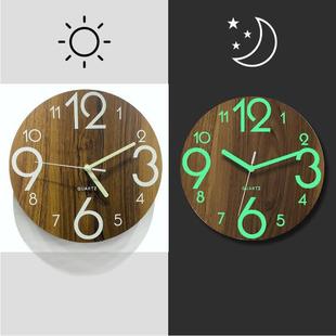 创意夜光挂钟客厅钟表艺术壁钟表现代简约静音时钟贴墙网红