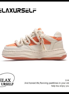 RELAXURSELF夏季潮鞋低帮时尚运动休闲鞋小众百搭增高情侣鞋透气