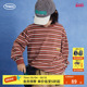 商场同款 mipo秋季 儿童长袖 T汗布条纹圆领打底衫 百搭休闲上衣