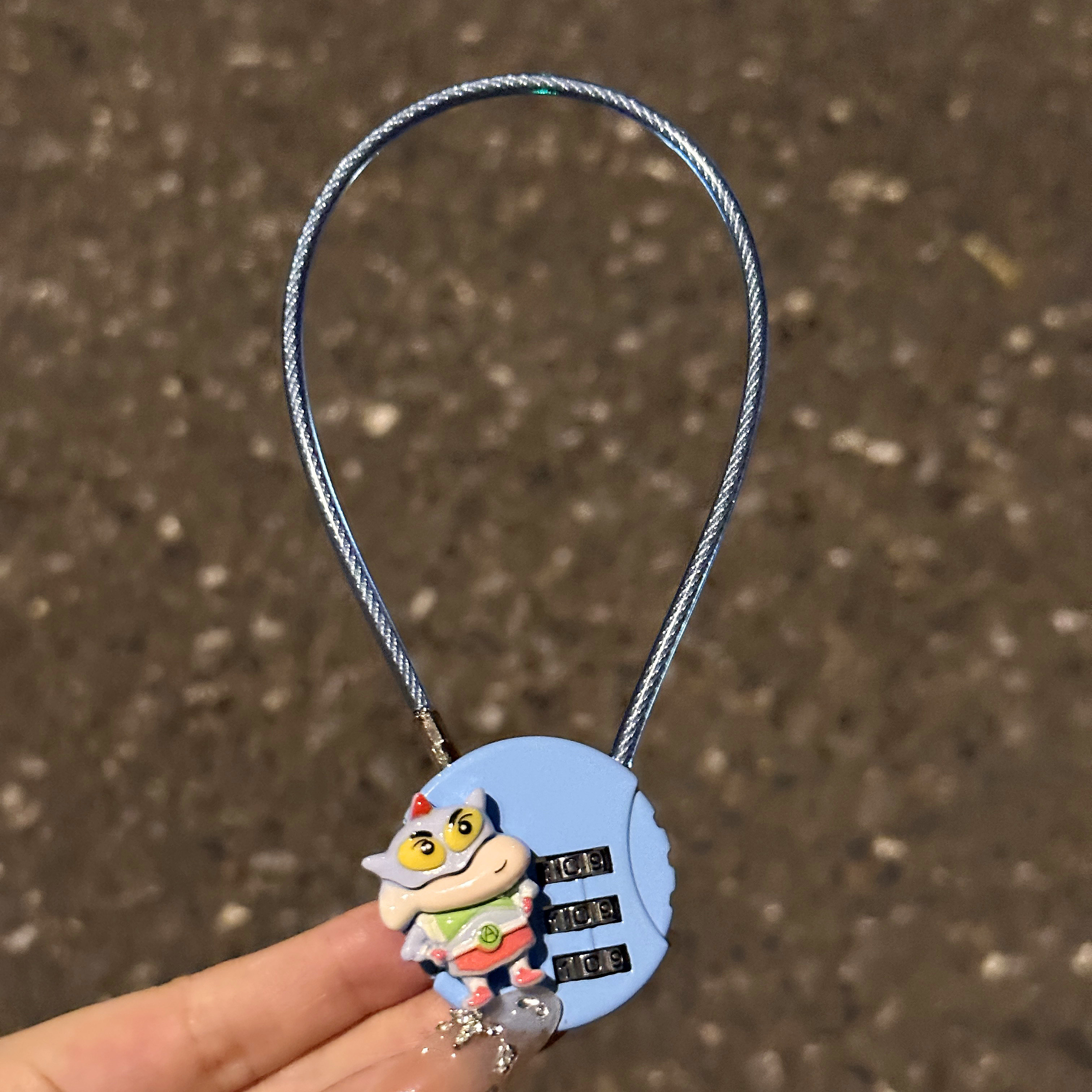 蜡笔小新自行车锁电瓶车头盔锁钢丝长链条挂锁车篮锁储物柜钢缆绳