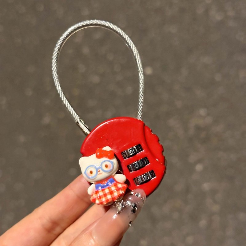 HelloKitty钢丝密码锁电动车筐篮柜子锁头盔行李箱防盗橱柜锁卡通