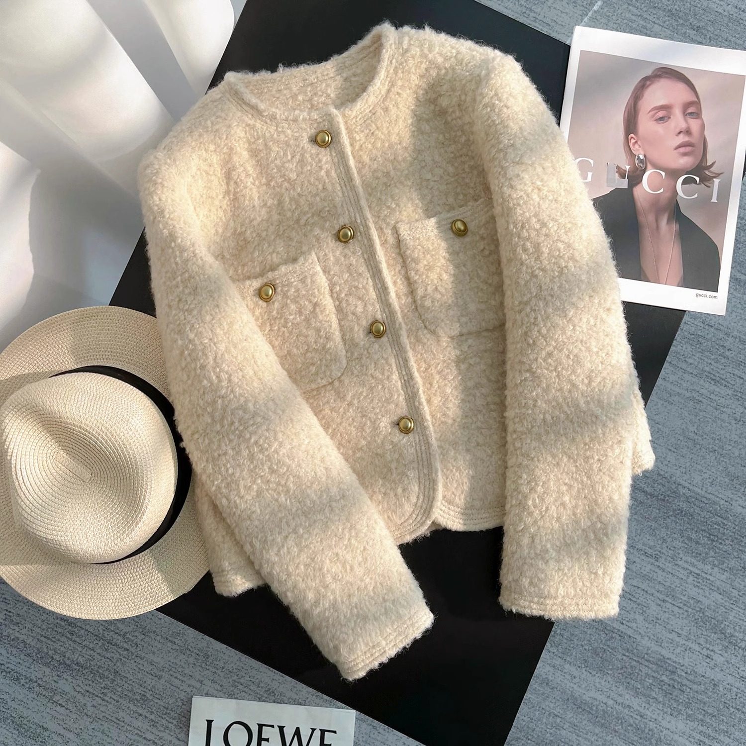 富家千金加厚小香风羊羔毛外套女