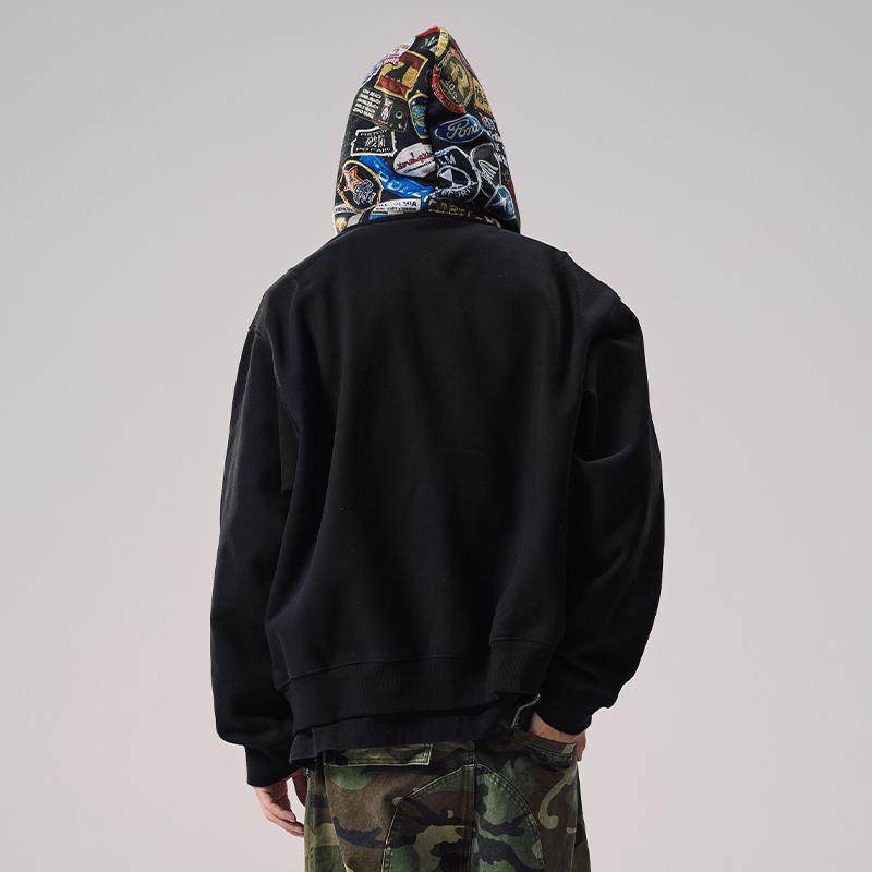 Remedy美式街头潮牌宽松开衫外套2024秋冬新款国潮连帽卫衣男女