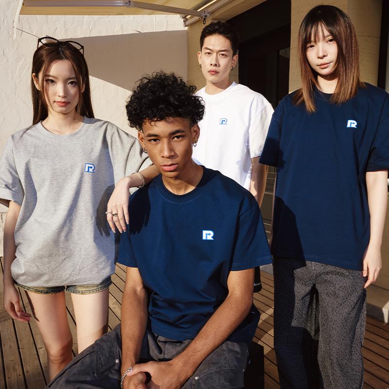 Remedy2025夏季国潮简约宽松体恤上衣美式潮牌情侣款短袖T恤男女