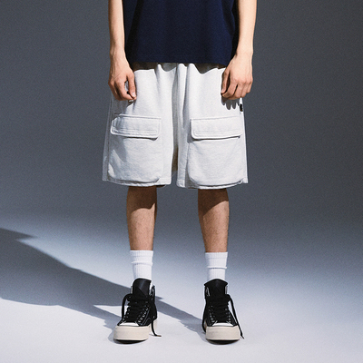 Remedy夏季国潮重磅宽松直筒工装五分裤子美式街头潮牌休闲短裤男