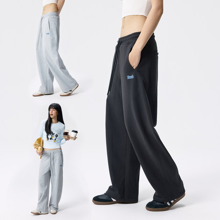 Remedy美式复古运动阔腿弯刀裤男女秋季新款宽松直筒百搭休闲卫裤
