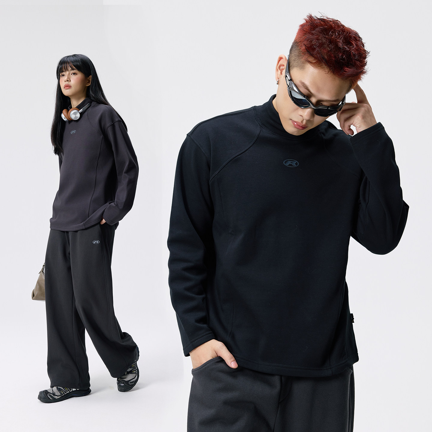 Remedy 秋冬款加绒半高领卫衣男女潮牌百搭休闲宽松保暖打底上衣