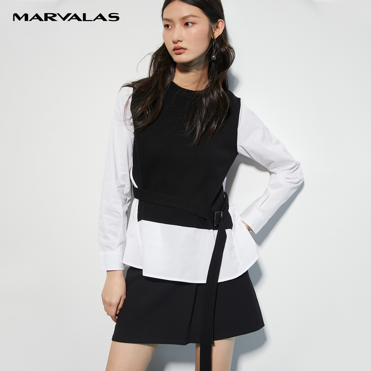 曼德诗圆领套头针织衫