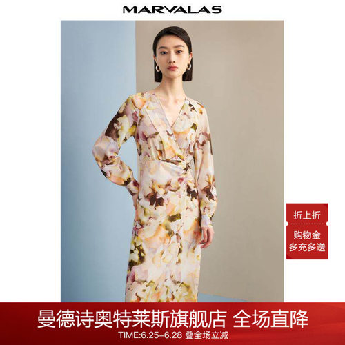 曼德诗简约通勤茶歇裙气质
