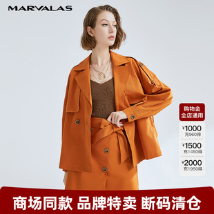 新款 曼德詩短款 2025秋裝 直筒上衣氣質(zhì)ins百搭西裝 風(fēng)衣外套女款 領(lǐng)