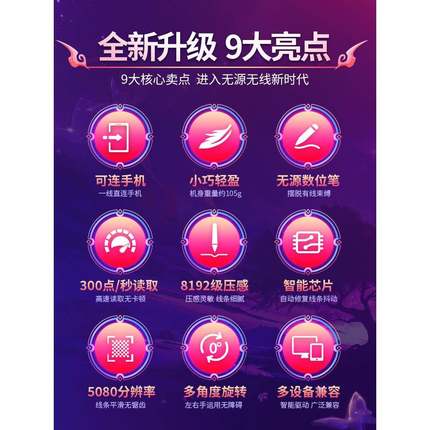 H420X数位板可连接手机手绘板绘图写字输入手写板电脑绘画板