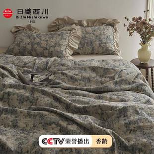 A類母古嬰復(fù)雙層紗四件ZJF04套全棉純風(fēng)棉法式 荷 單莊園床被套法式