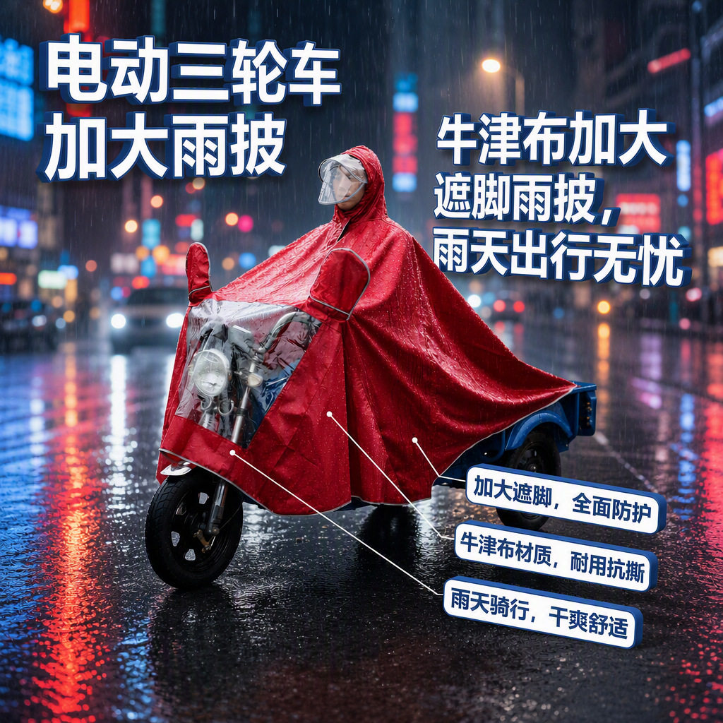 正招官网电动三轮车雨衣加厚加长单双人摩托车雨披骑行电瓶车连体