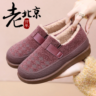 意迪森冬季老北京布鞋女士棉鞋加绒保暖官方旗舰店正品软底妈妈鞋