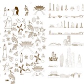 柳州广西手绘景点地标旅游剪影建筑地平天际线描稿插画图设计素材