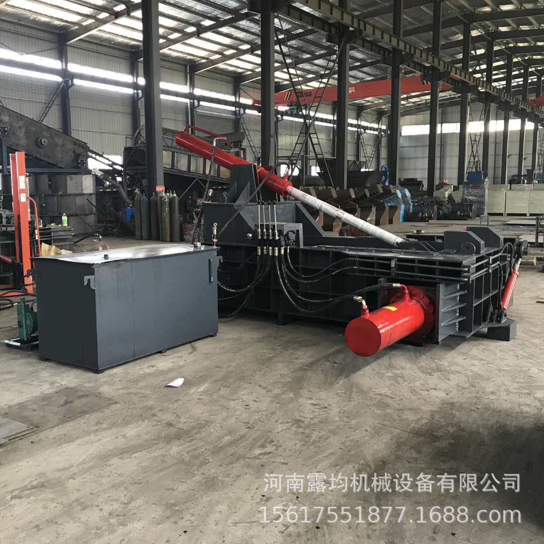 全自动高密度液压压块机金属边角料压块机废旧铁销卧式压块机视频