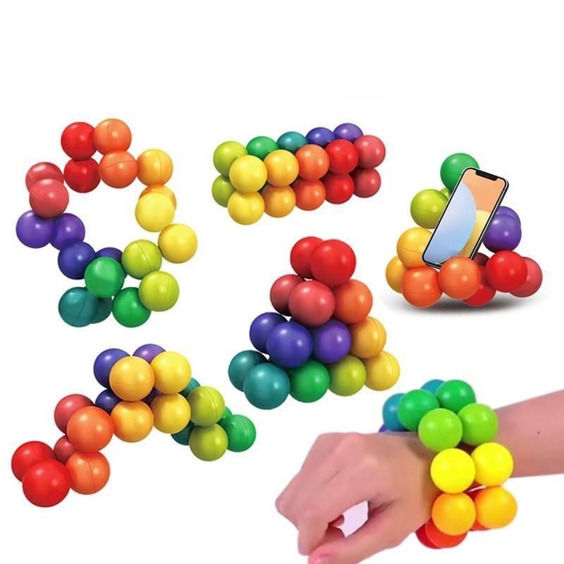 Rainbow Rotation Puzzle Building Block Goal FidgVet Ball魔方
