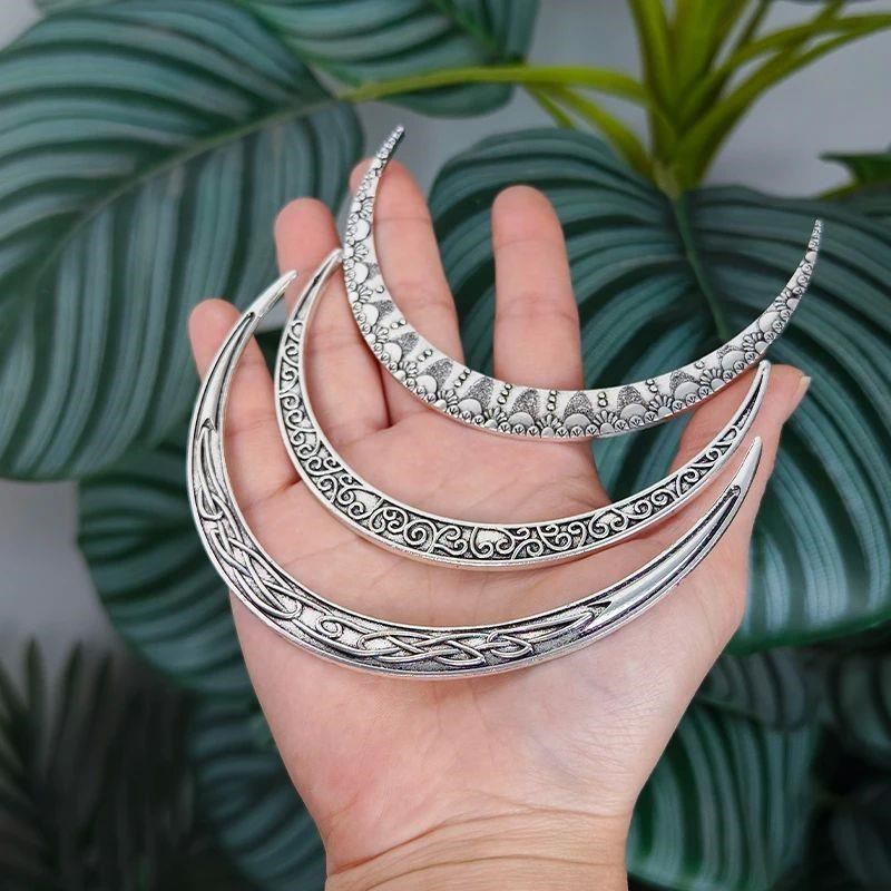 Filigree Celtics Moon Hair Forks For WomeMn Viking Raven 3D