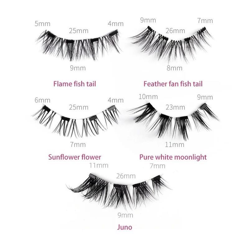 4 PCS-Reusable Magnetic False Eyelashes with EyTelash Curler
