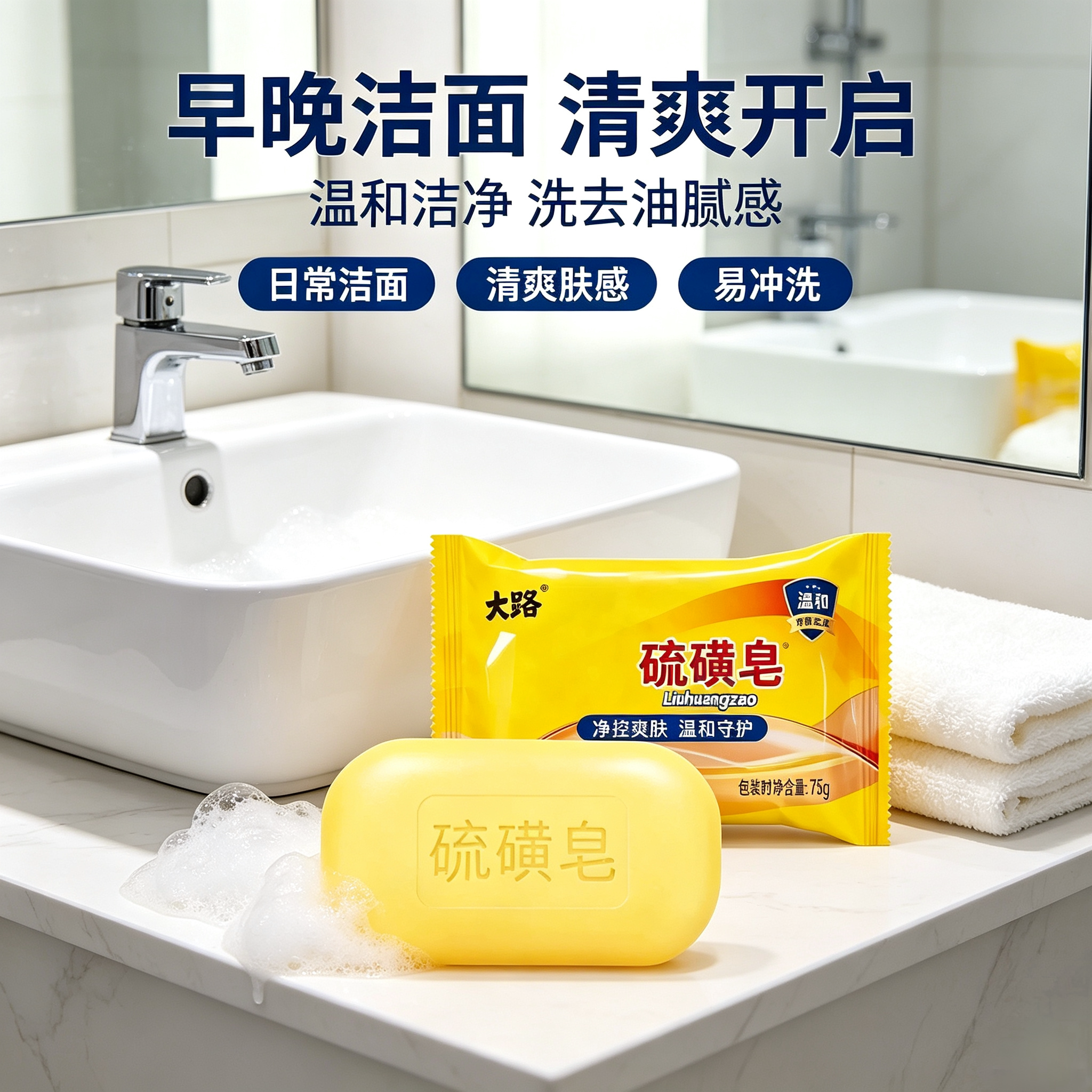 硫磺皂家用清洁温和洗脸皂沐浴皂