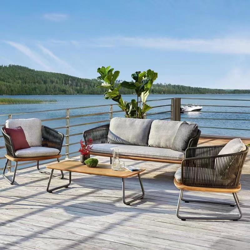 户外发庭防水防晒柚木家具别墅室外木露天院花园柚沙22沙发组合