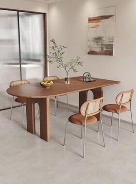 桌北欧木岛台餐桌家小户型靠墙用半圆实形饭桌CZ56865简约客厅长