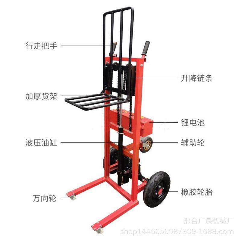 电动升老虎车搬运老便捷堆高机行走式降载重小型液叉车压手推174