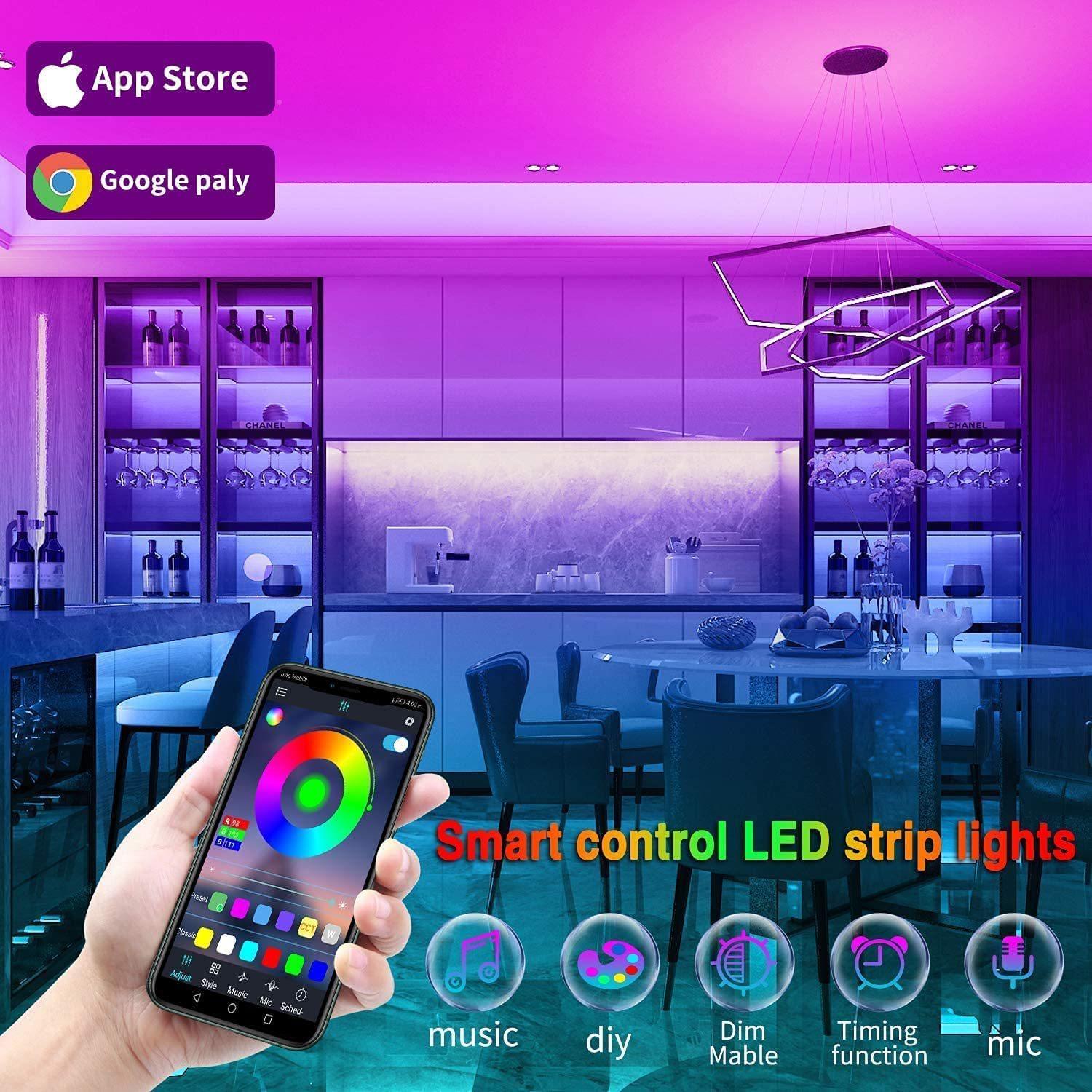 蓝牙七彩灯带 1V 505律0RGB 3米0402米卷套装 手机AQ9-021PP音乐