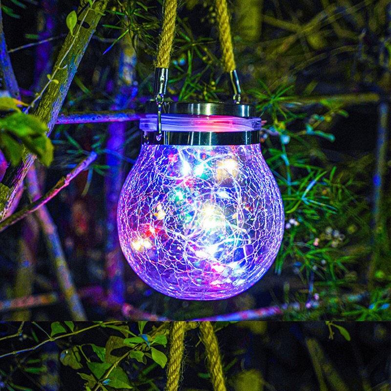 女生充柔楼氛围灯户外庭院灯花园顶阳台防水电光挂树太阳能小小夜