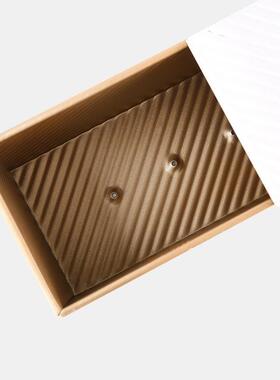 三能吐司模具1200g金色波纹不沾土司盒带盖面包烘焙用SN2006