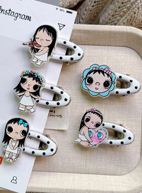 卡通yuy小玉发夹ins甜美少女刘海侧边发夹碎发夹卡通百搭椭圆发饰