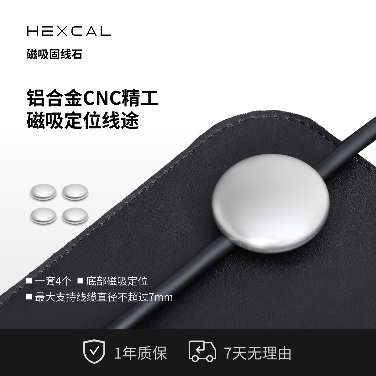 Hexcal Cable Anchor铝合金磁吸固线石 | 磁吸鼠标垫配件