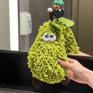 可爱小茄紫擦手巾挂式 超强吸水加厚速干防臭卫生间雪尼尔擦手巾