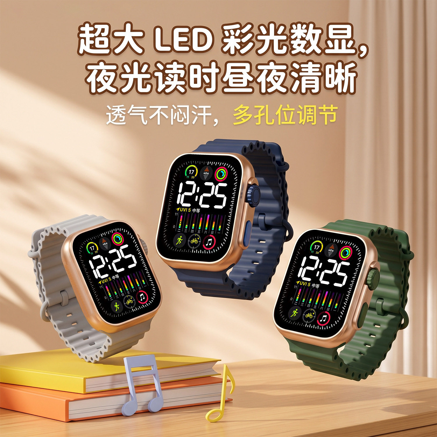 夜光led手表潮流时尚百搭青少年初中学生电子表新款韩版男生女生
