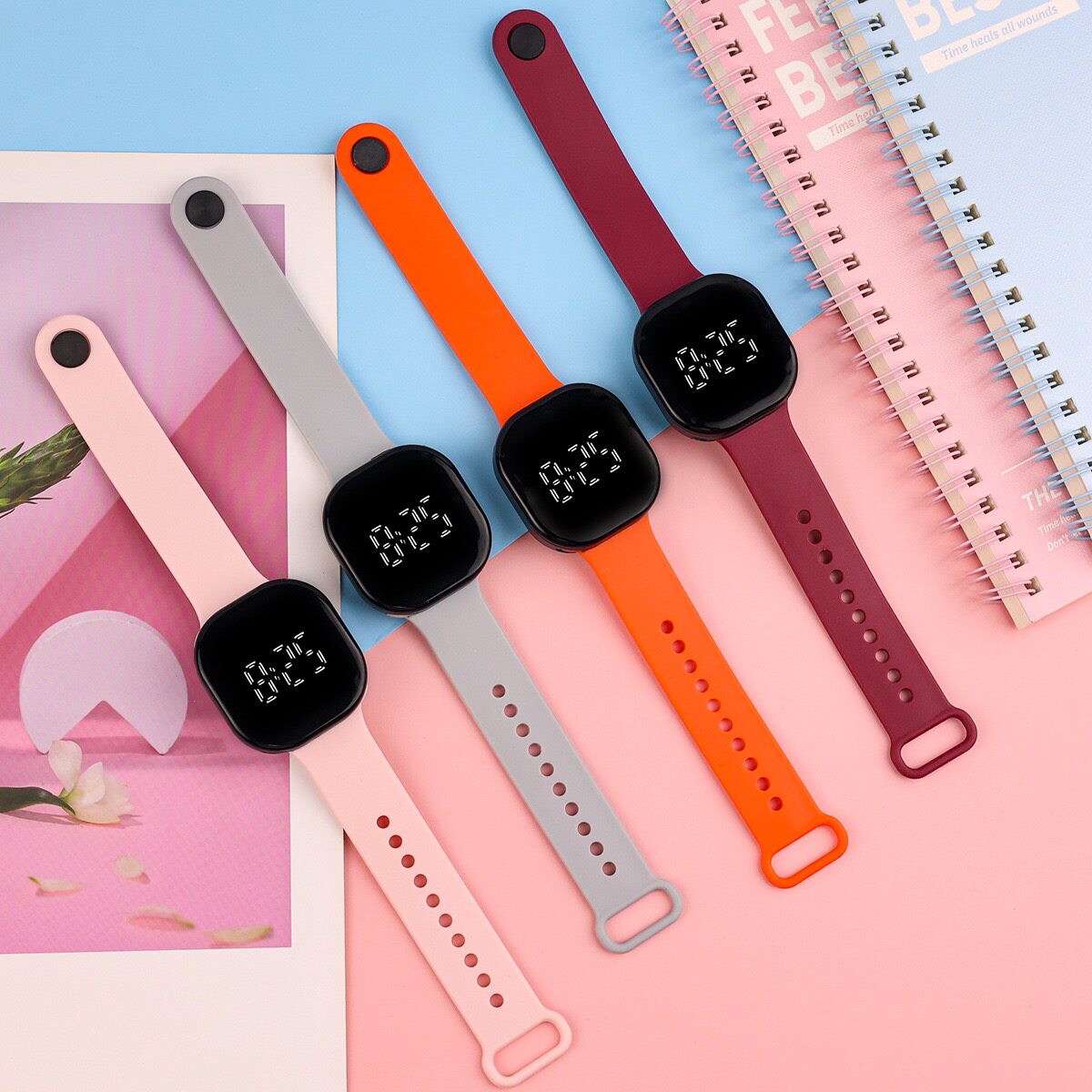 2025新款小方块LED电子手表夜光数字中小学生户外运动电子表